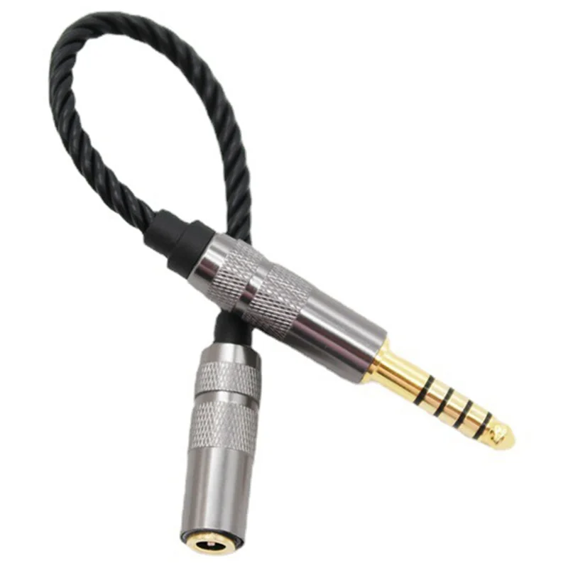 HIFI 4.4MM Balanced Headphone Adapter Audio Cable 4.4 XLR 4 Pin Male to Female Angle image 4