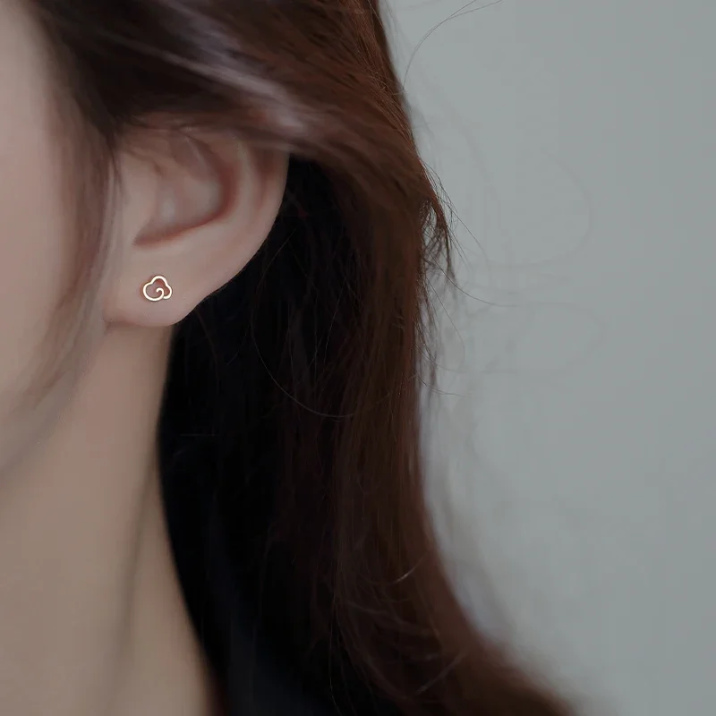 925 sterling silver stud earrings premium ear hole simple temperament earrings