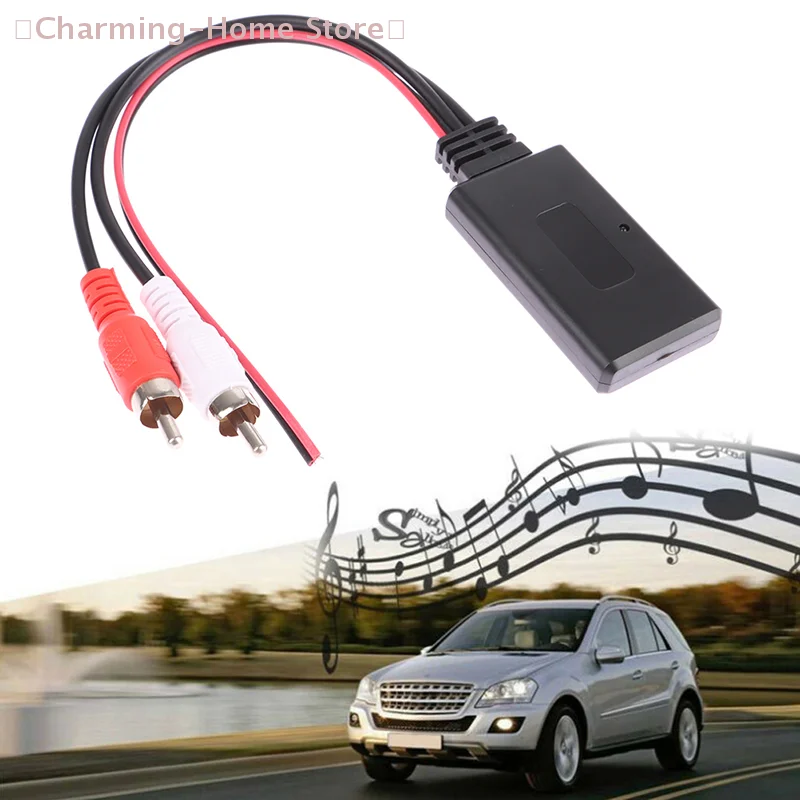 【M】Car Wireless Bluetooth Receiver Module AUX Adapter Music Audio Stereo Receiver For 2RCA Interface Vehicles 12V