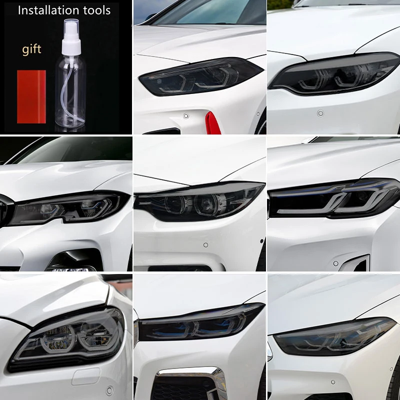 

Smoked Black TPU Sticker Car Headlight Protective Film For BMW F40 F22 F44 F30 F31 G20 F34 F32 F36 F10 G30 F06 F07 F12 F01 G11