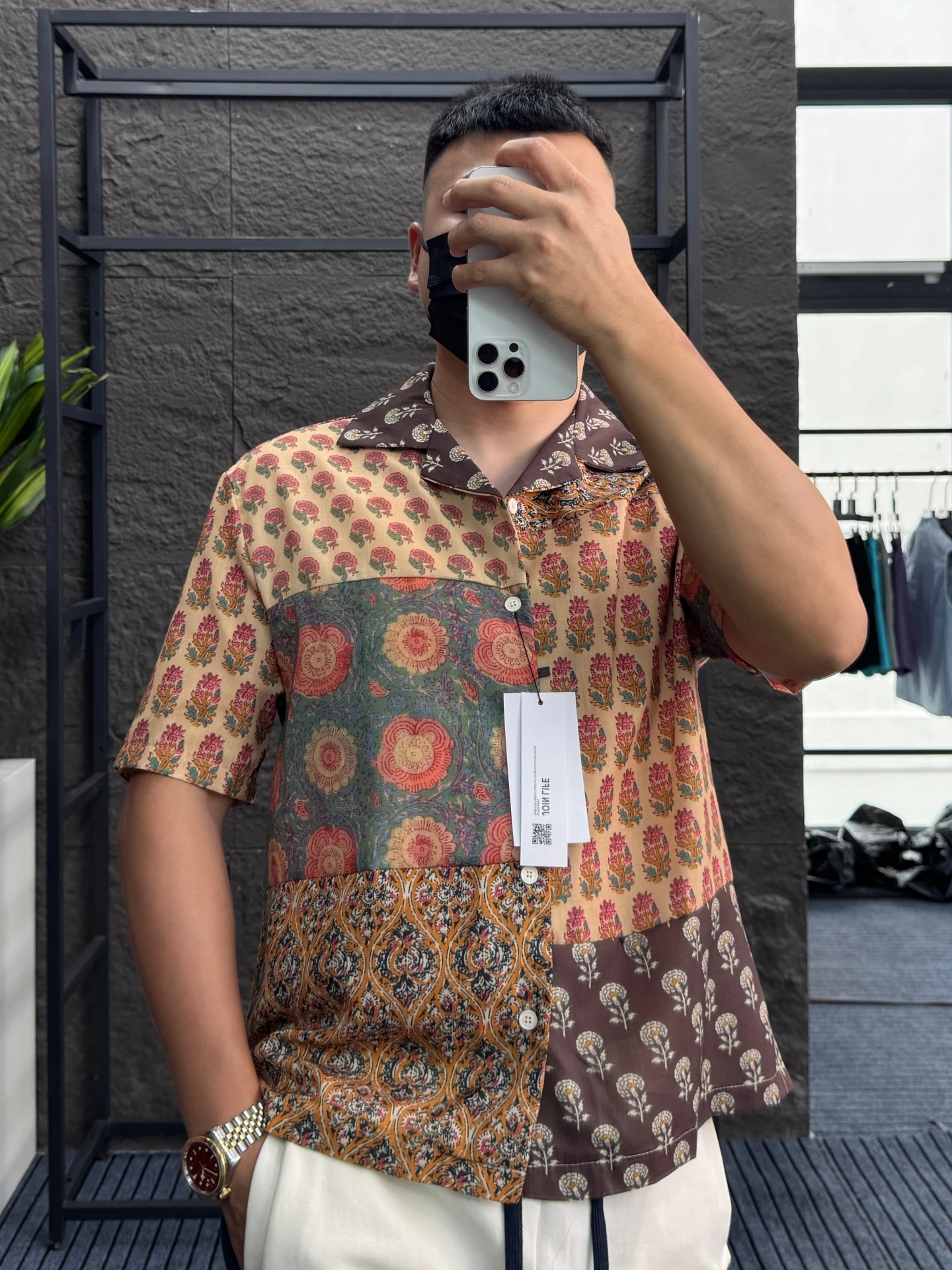 

Cuba Collar Floral Print Shirt Men's Loose Fit Breathable Short Sleeve Comfortable Summer Vintage Style Cotton 100% Casual Shirt