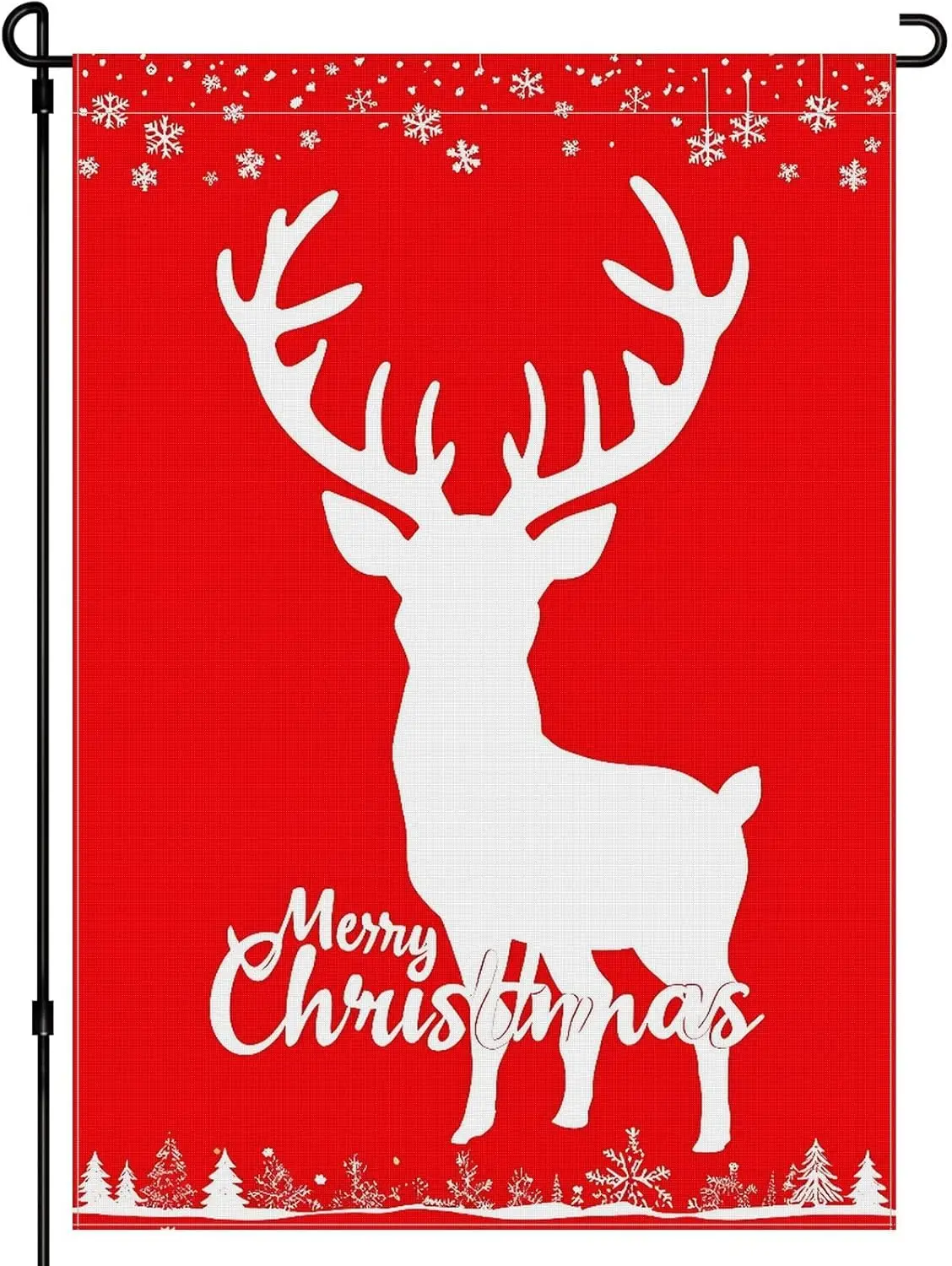 Happy New Year Christmas Garden Flag for Outdoor for Front Door Garden Decoration 28x40inch - Reindeer Snowflakes Winter Garden