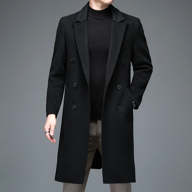 Effortless Men Cashmere Overcoat Old Money Style Wool Blend Coat Soft Warm Elegant Outfits Business Leisure Sophisticated Appeal