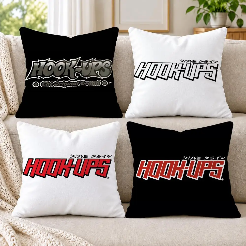 H-Hook Ups Skateboards Cushion Cover Short Plush Double-Sided Printing Sofa Bedroom Pillow Case Aesthetic Home Decor