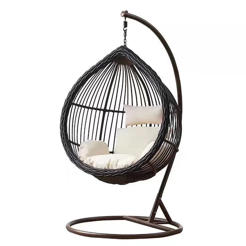 Hanging basket rattan chair indoor household hammock double swing balcony rocking chair drop bird's nest hanging orchid lazy cra