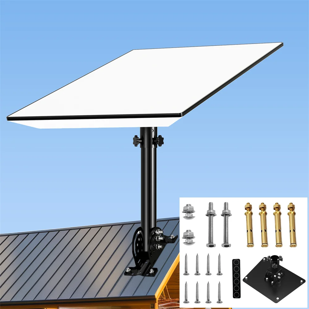 Starlink Gen 3 Heavy Duty Roof Mount Kit,Adjustable 160° Tilt,with Pole&Pipe Adapter,Compatible Standard 4/ 4X/ Enterprise Dish