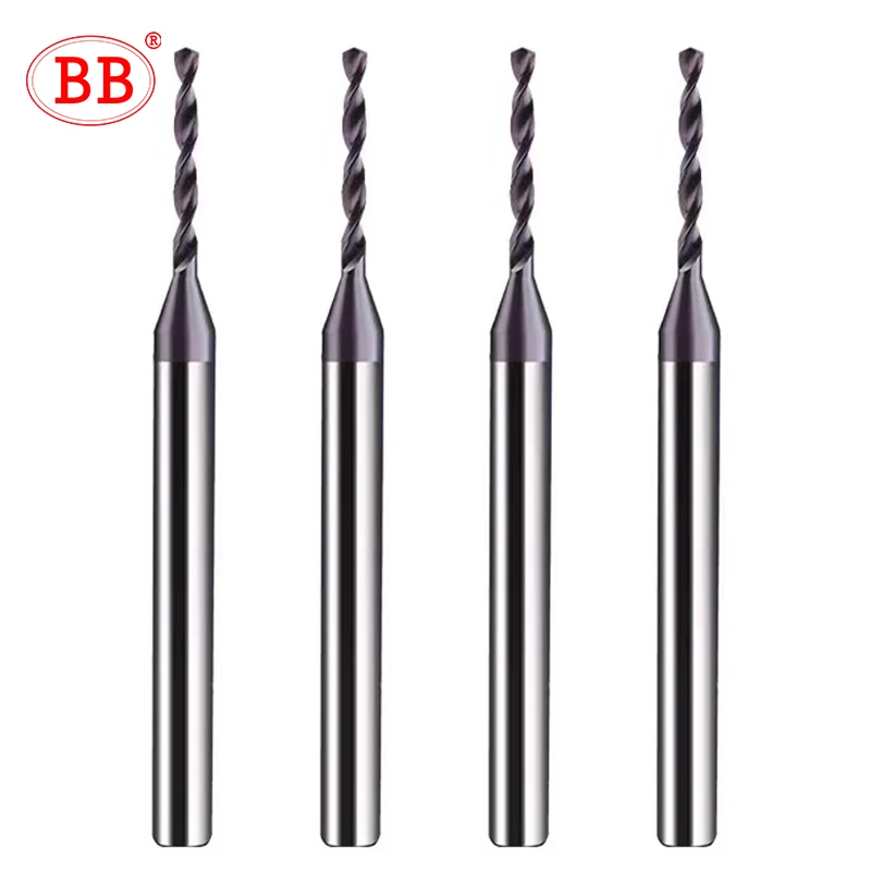 BB Micro Solid Carbide Drill Bit Precision Mini CNC Hole Making 0.15mm to 2.9mm Shank Diameter 3mm 1pcs Metal Steel Plastic