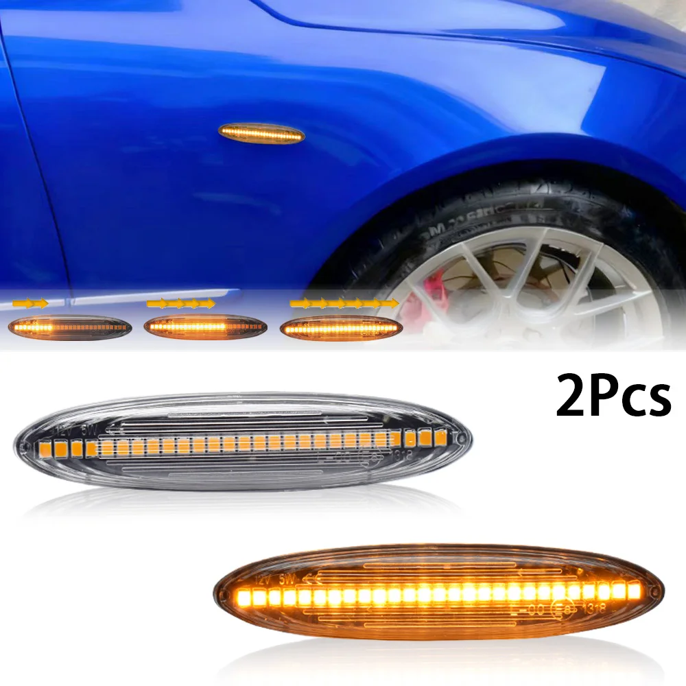 

2PCS LED Dynamic Side Marker Turn Signal Light for Lexus IS250 IS350 SC430 ES350 for Toyota Highlander Camry Crown Mark X Soarer