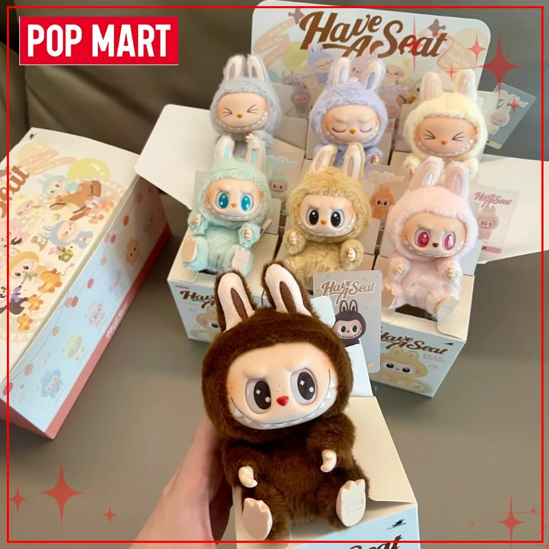 POP MART Labubu The Monsters Have A Seat Series слепая коробка виниловое лицо плюшевая кукла аниме фигурка кулон игрушка рождественские подарки