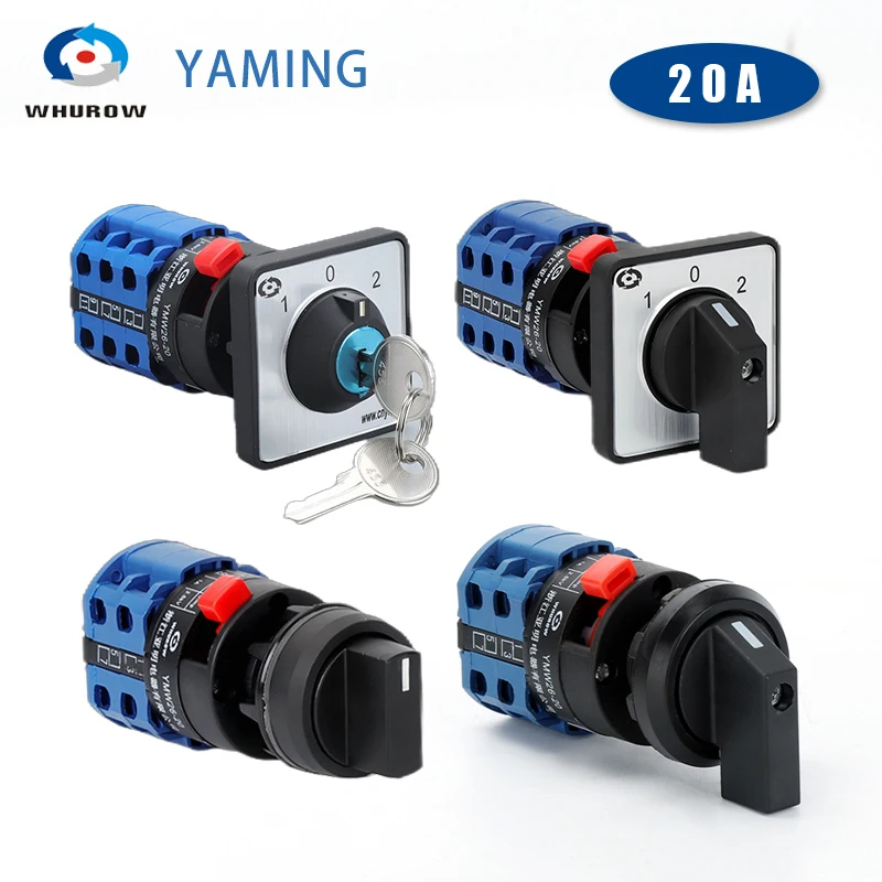 

LW26-20S Series 22mm Single Hole Installation Rotary Cam Switch 20A Changeover Selector Silver Contact YMW26