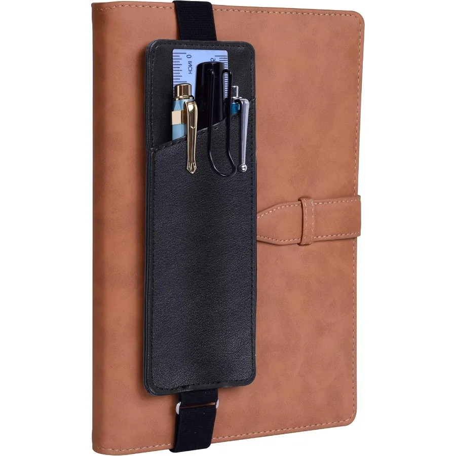 قابل للتعديل شريط مرن حامل قلم 2 حزم بو الجلود قشرة حامل القلم كم الحقيبة يناسب 8 "إلى 11.5" غلاف فني Jourls Notebo