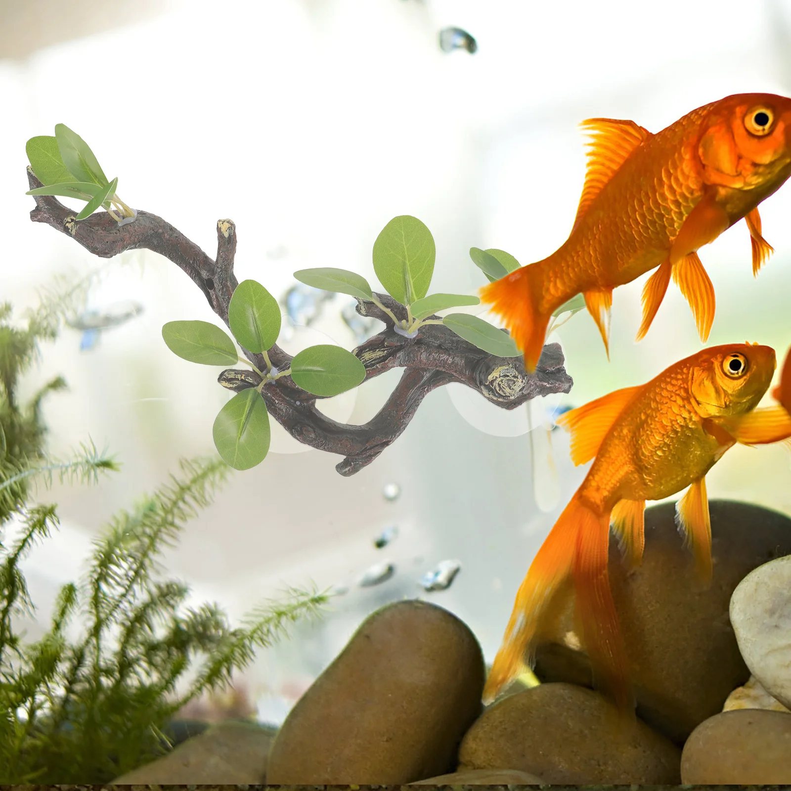 

Reptile Terrarium Decoration Resin Tree Branch with Suction Cup Mimics Natural Texture Perfect for Tanks Terrarium Decorations