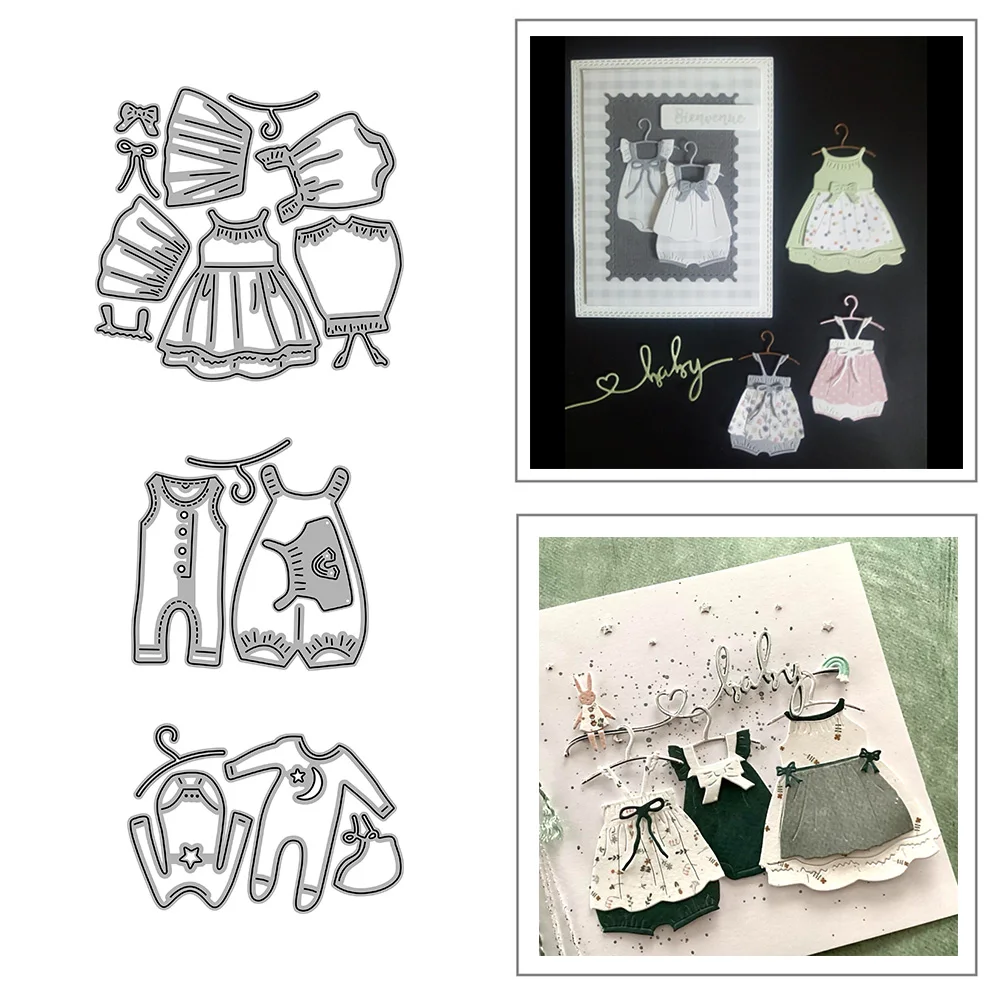 

Baby Clothing Metal Cutting Dies for DIY Scrapbook Album Paper Card Decoration Crafts Embossing 2023 New Dies