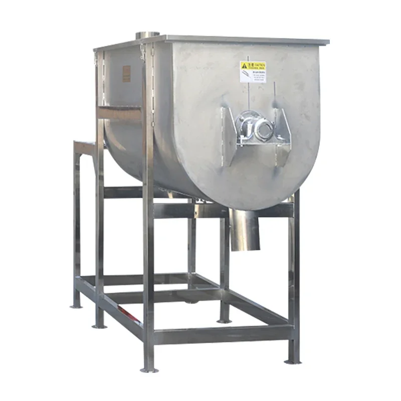 

Horizontal industrial large powder particle seasoning mixer, stainless steel