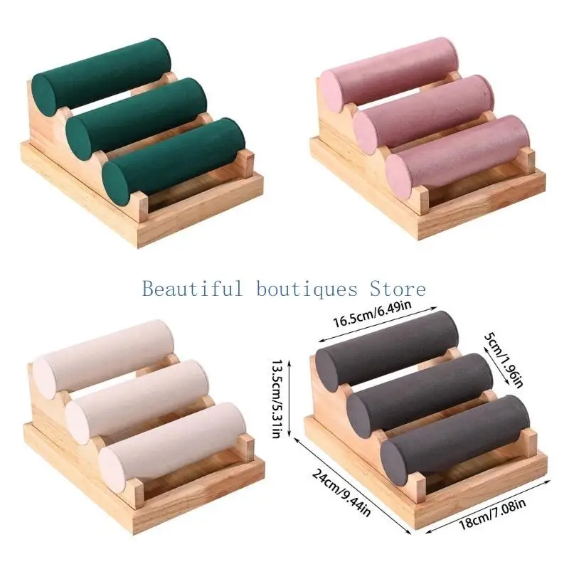 U4LF منظمات المجوهرات القوية المكونة من ثلاث طبقات من الخشب للأساور والأغراض الشخصية