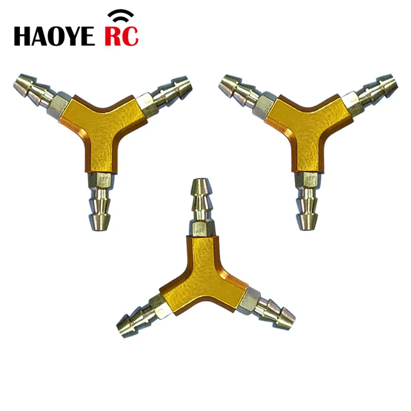 Haoye 1 Pc tubo del carburante in metallo Y-Jioners ugello di riempimento del filtro della linea del carburante benzina Glow Gas metanolo combustibile Joiner accessorio del serbatoio del carburante