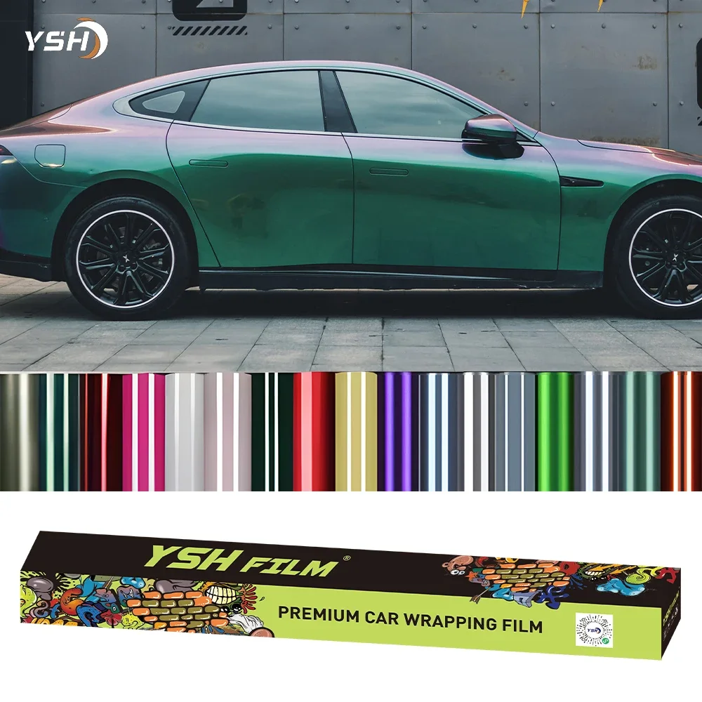 2025 Chamäleon-Autofolien, Vinylverpackung, selbstklebendes PET-PVC, bunte, matte Tönung, austauschbare Tönungsfolie