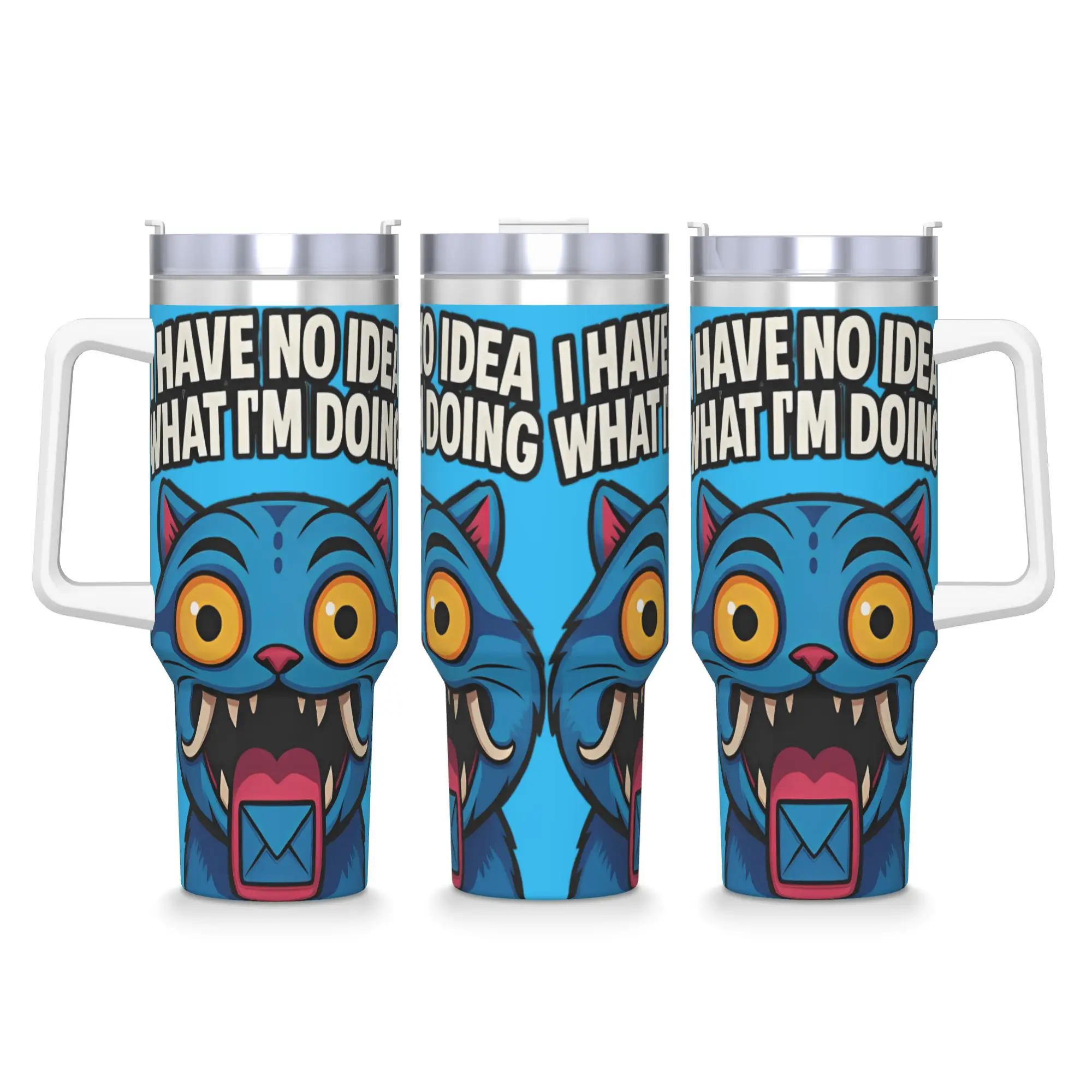 

Derpy Tiger Funny Blue Tiger Kpop Demon Hunters Tumbler Cold Drink Water Bottle Heat Stainless Steel Coffee Mug Beach Mugs Cup