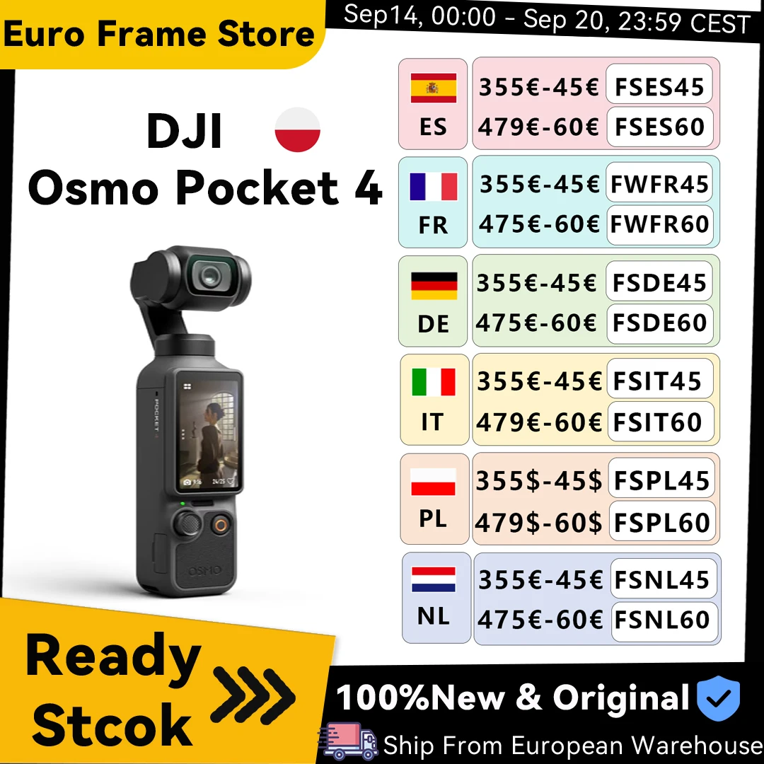 DJI Osmo Pocket 4, Cámara Gimbal de Bolsillo con CMOS de 1″, Rango Dinámico de 14 Stops, D-Log de 10 Bits, Nueva… — oferta en AliExpress