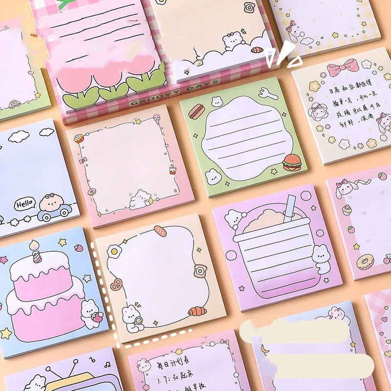 24 pcs/lot Creative Big eared rabbit Memo Pad Note Cute N Times Stationery Label Notepad Post Office School Supplies