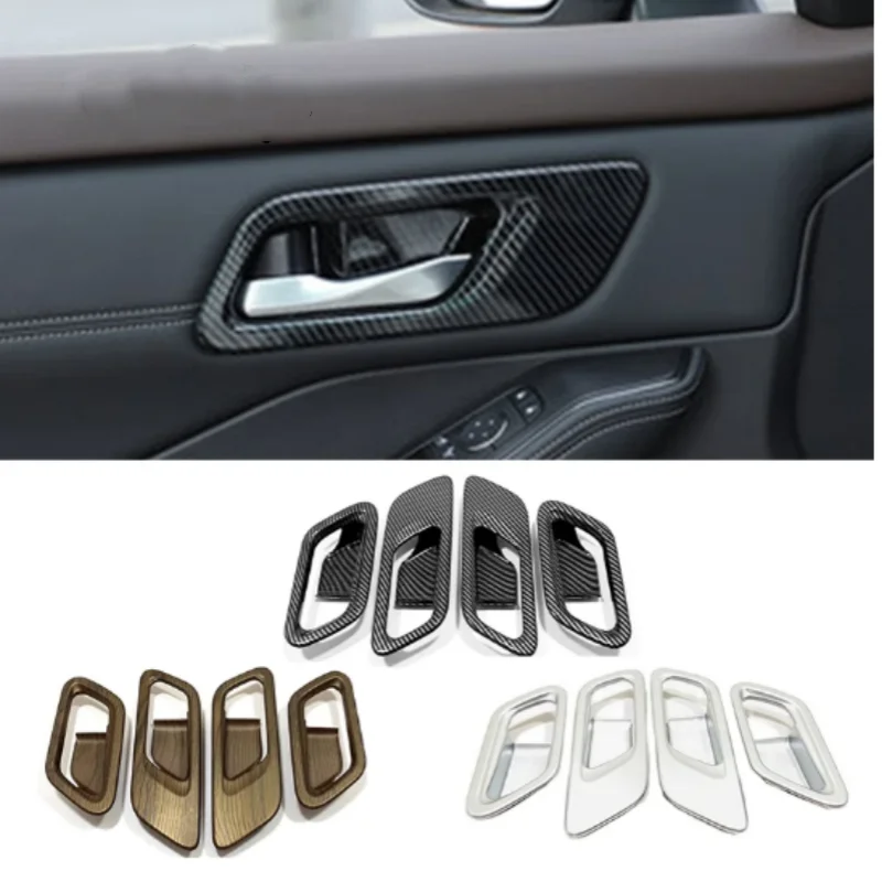 For Nissan X Trail T33 Rogue 2021- 2023 ABS carbon/matte automotive interior door handle door bowl trim frame decal accessory