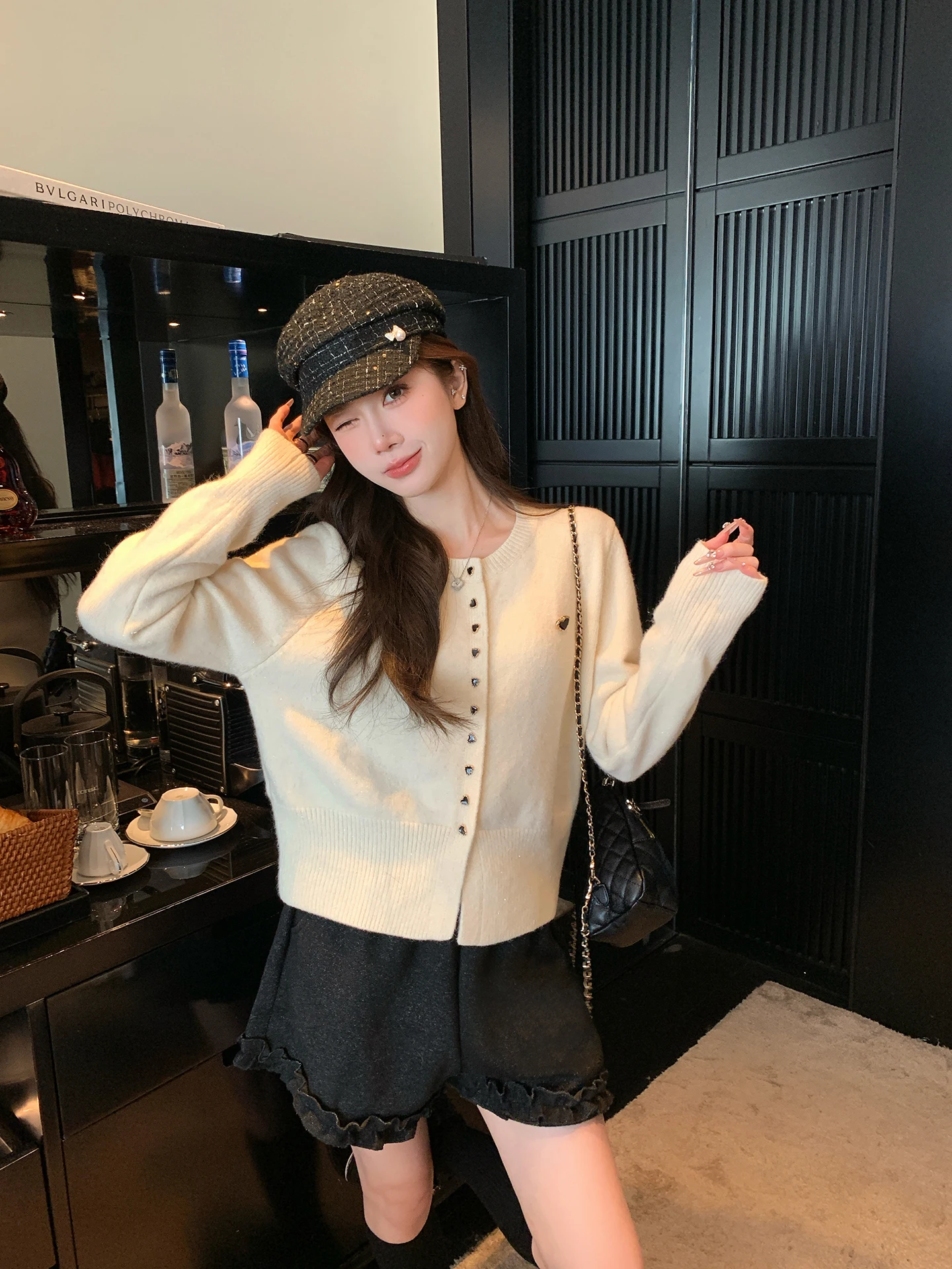 

Chen Daya Thiened Knitted Sweater Women's Autumn Winter Outerwear Inner Matchings Warm Soft Long Sve ort Coat Cardigan