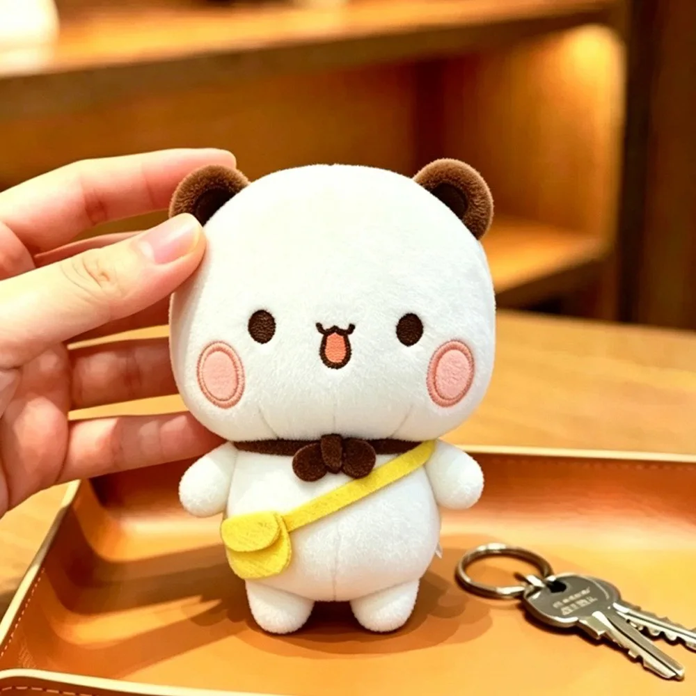 1/2Pcs New Bear Bubu and Yier Plush Pendant Keychain Dolls Cute Cartoon Panda Bear Key Ring Backpack Pendant Couple Gifts