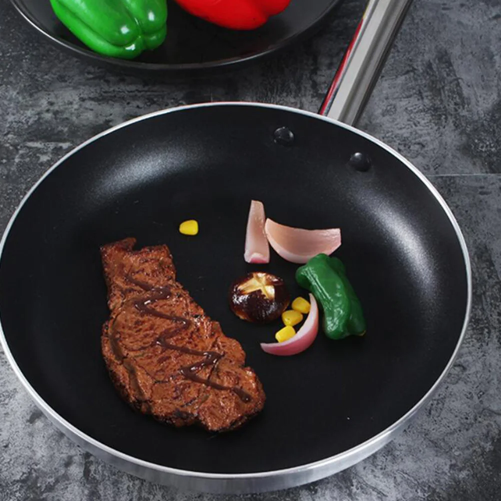 

1 pc Non-Stick Frying Pan 28Cm Silver Flat Bottom For Steak Egg Home Kitchen Use Cooking Pot Soup Stew Pan Practical Kitchenware