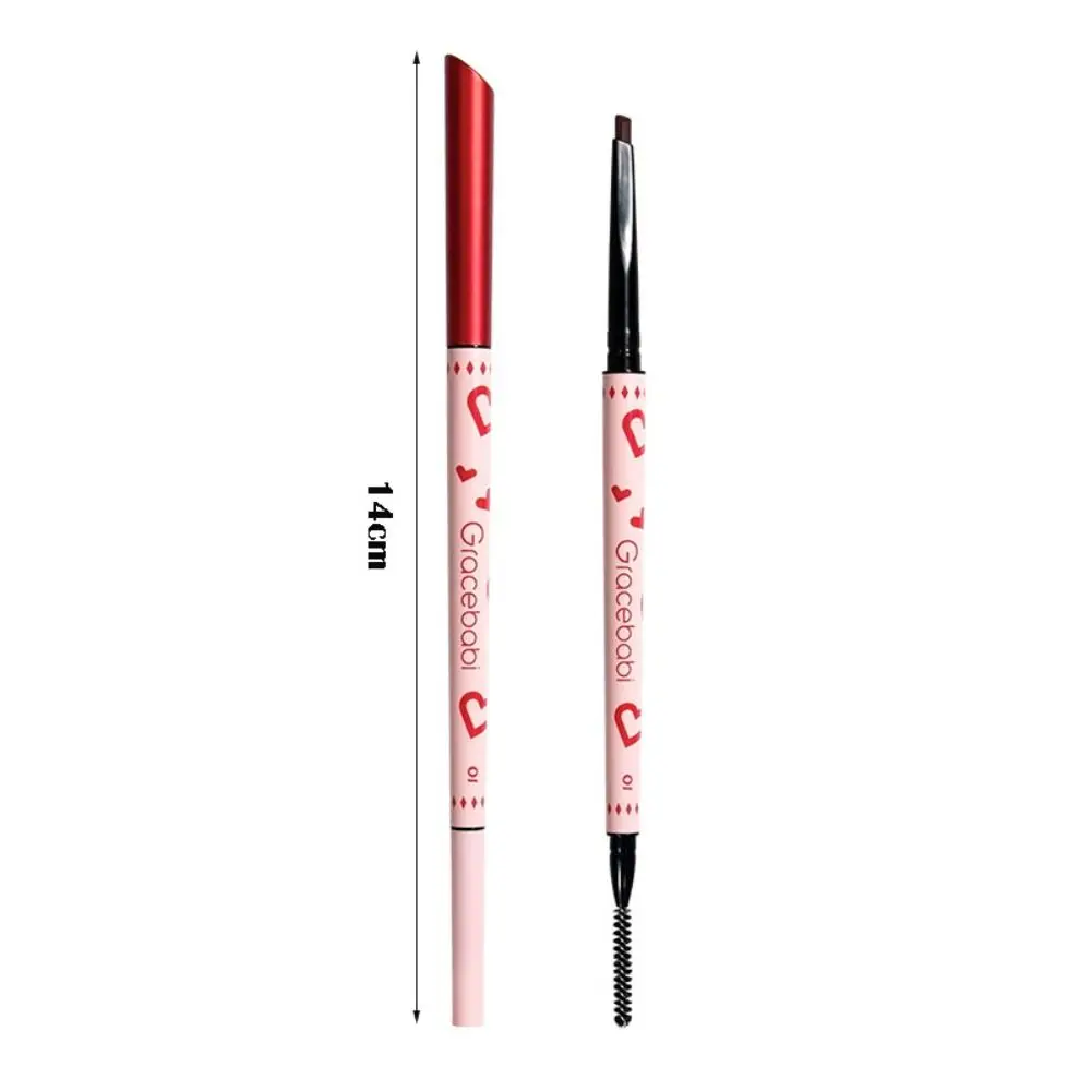 2-in-1-Augenbrauenstift mit doppeltem Kopf, wasserdicht, glatter Augenbrauenstift, langlebig, schweißfest, Augenbrauengel, Unisex