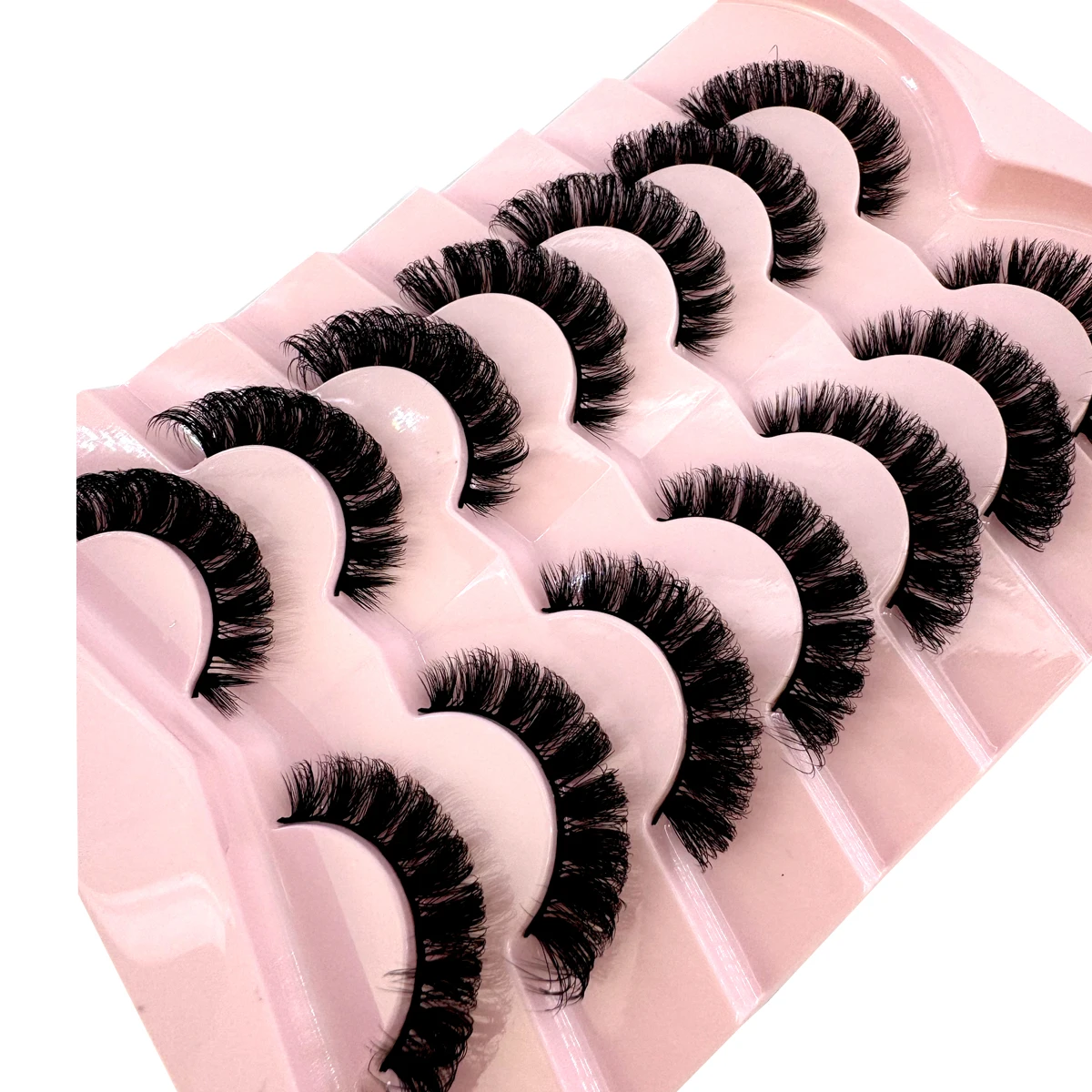 5/7 Paar russische Streifenwimpern, flauschige künstliche Nerzwimpern, Wispy-Wimpern für einen natürlichen Look, dicke, voluminöse künstliche Wimpern, lockige künstliche Wimpern – Detail 4