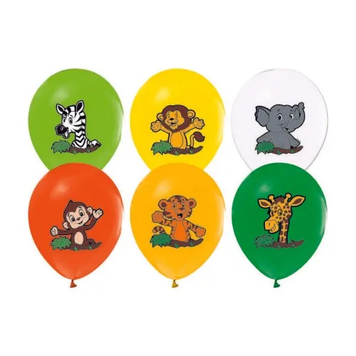 Balloon House Safari Printed Balloon 12 Inch 100'lü