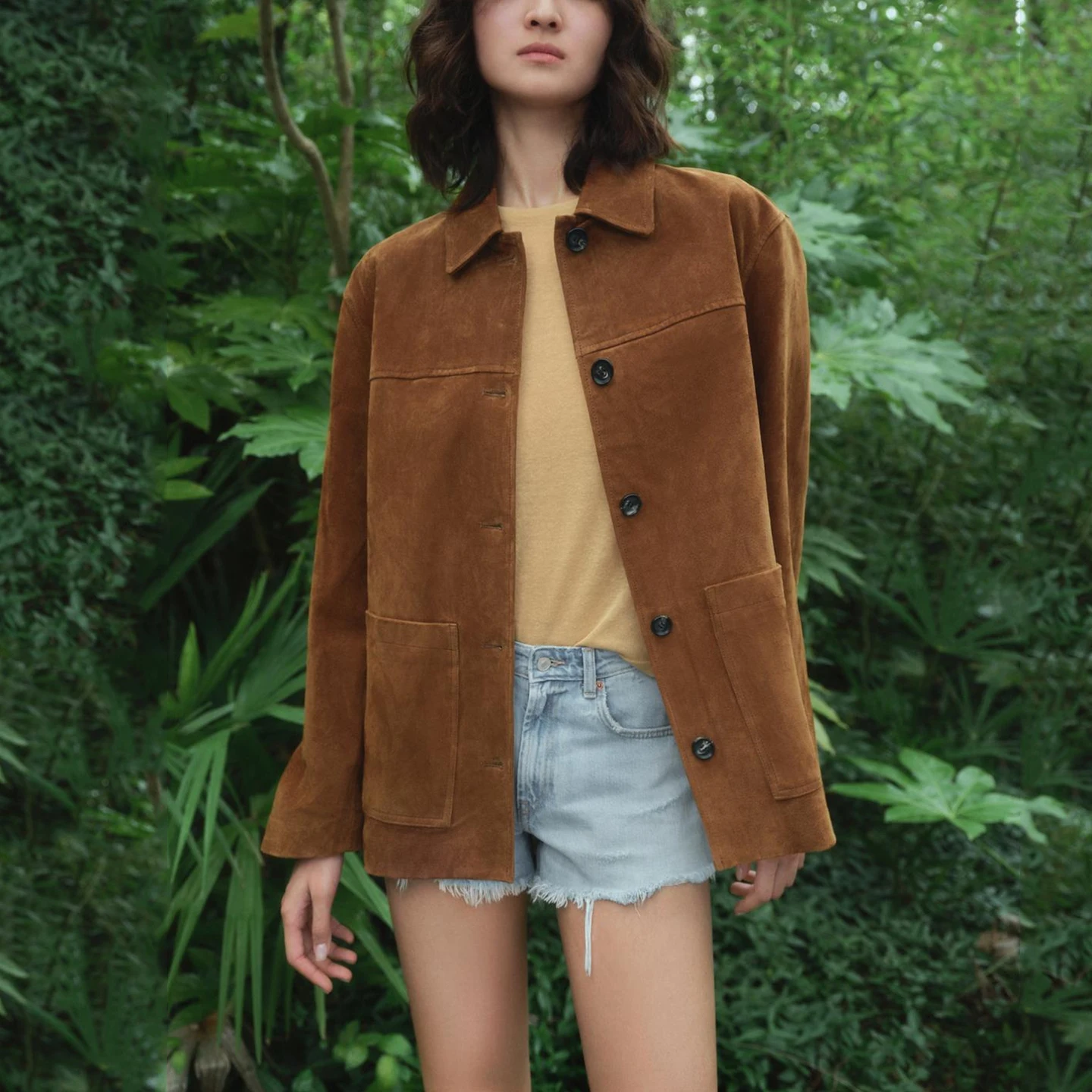 เสื้อโค้ทหนังเทียมสำหรับผู้หญิง รุ่น Ele ฤดูใบไม้ร่วง 2025 แฟชั่นตามฤดูกาล ดีไซน์เฉพาะตัว ป้องกันขนสัตว์ ทรง Z กระชับรูปร่าง สำหรับสุภาพสตรี