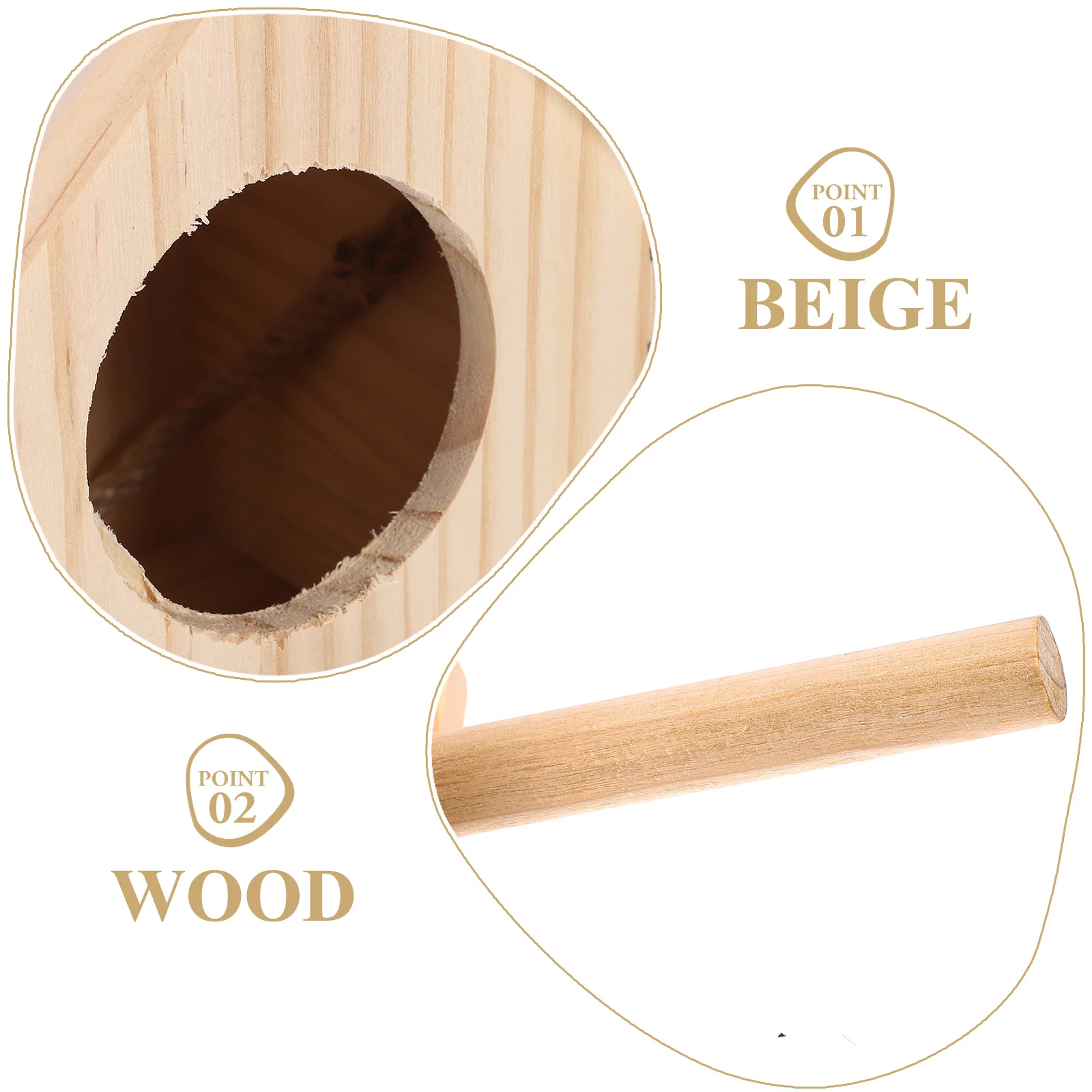 

1pc Wooden Bird Nest Durable House Shape Hanging Birdhouse For Outdoor Home Decoration Small Birds Cage Lightweight S