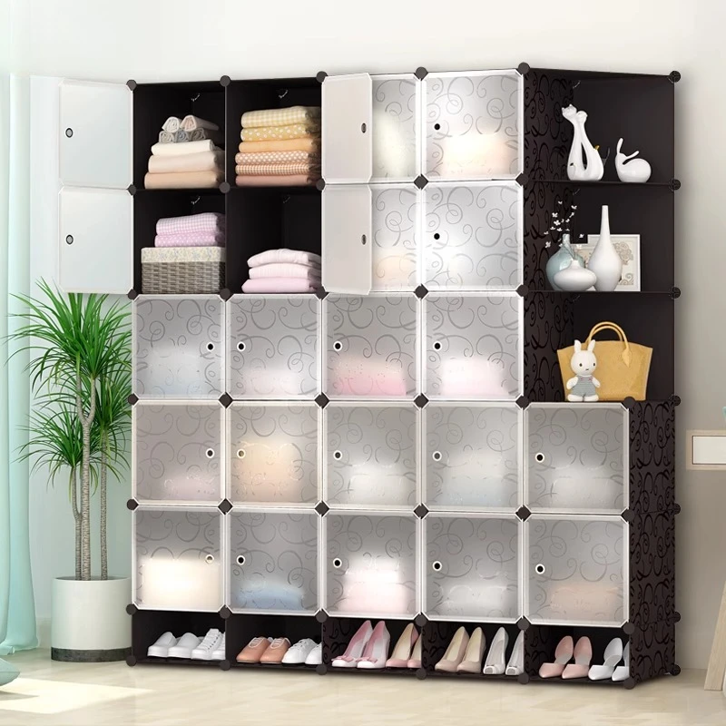 

Plastic Storage Wardrobe Cupboard Put Together Organizer Quality Modern Wardrobe Modular Cheap Clothes Muebles Salon Furniture