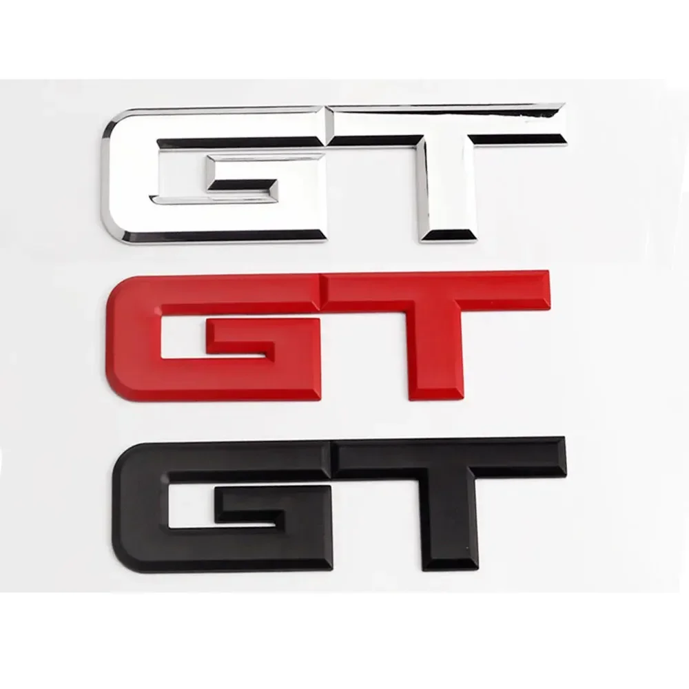QA 3D Metal GT Logo Badge Car Fender Side Emblem Rear Trunk Sticker For Mk 1 2 3 7 Mondeo Car Styling Accessories