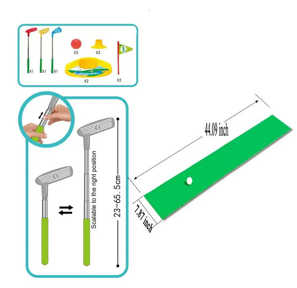 Golf aksesuarları Set geri çekilebilir Golf Metal kulübü 2-6 çocuk eğlence Golf plastik Golf kulubü seti oyuncaklar (34 adet)