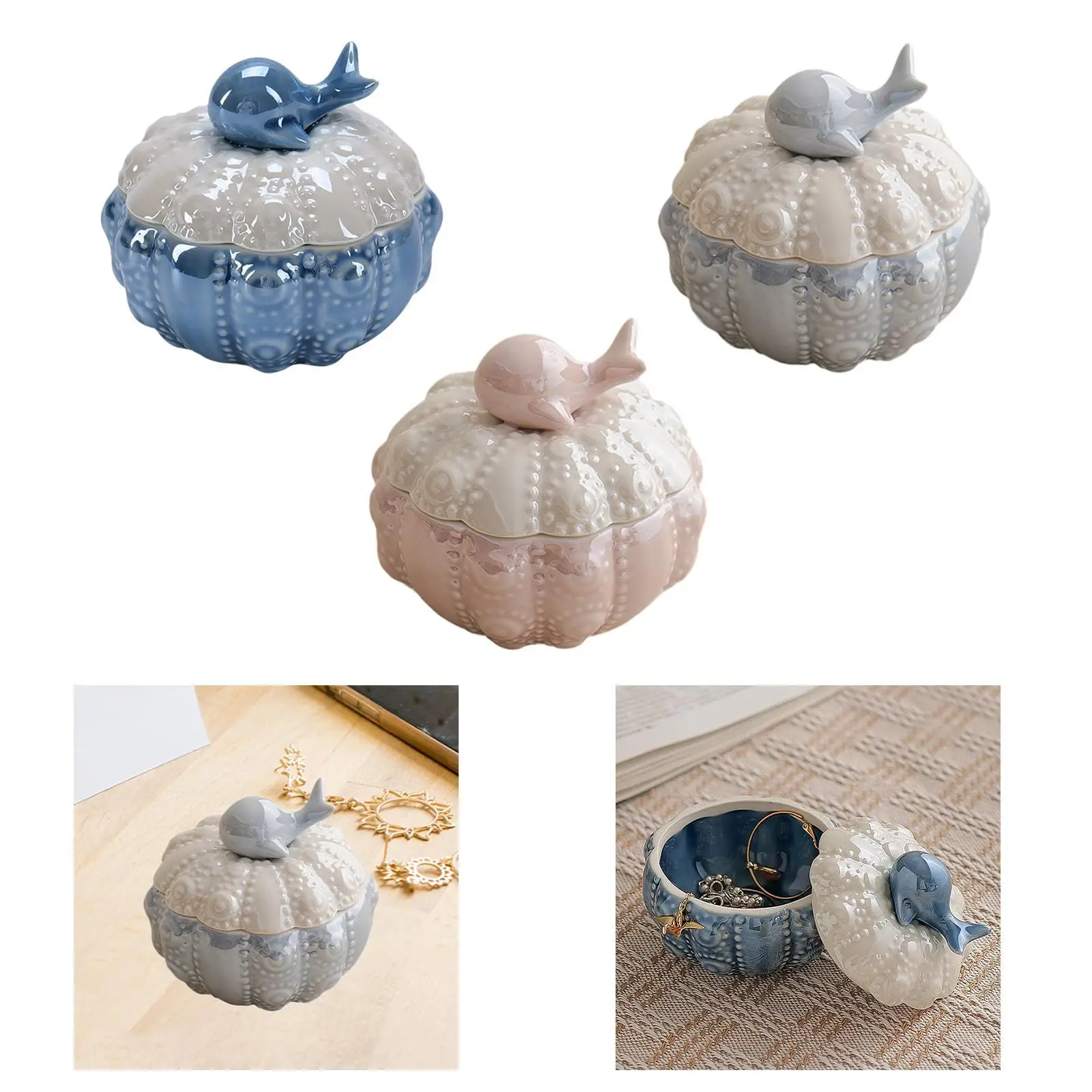 Jewelry Storage Case, Small Trinket Box Trinket Holder Box, Modern Ring Case Ceramic Storage Container for Desktop Dorm,