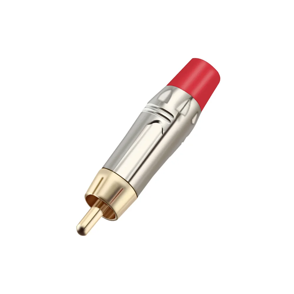 1PCS Nickel Plated RCA Audio And Video Plug Connector RCA Male Lotus Head RCA Jack Red&Black