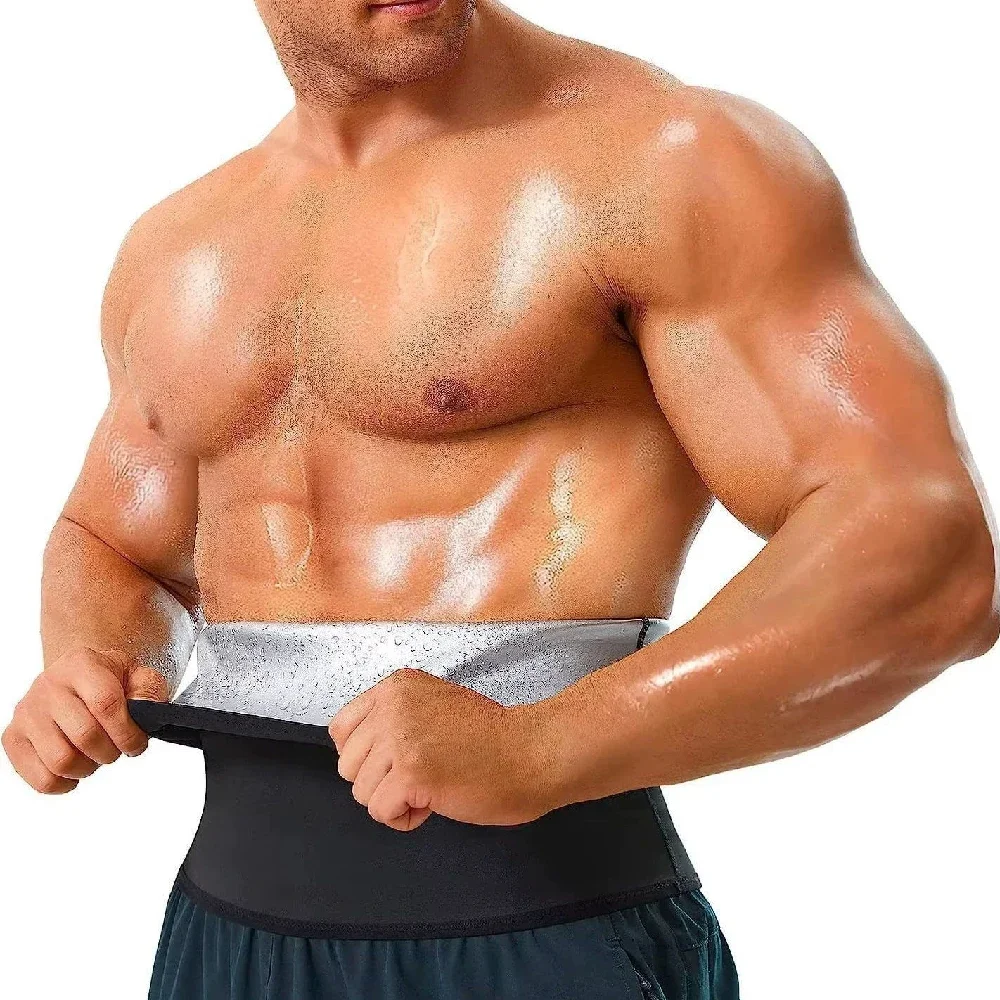 1 Stück Taillengürtel Sauna-Schweißgürtel für Männer, Neoprenfreier Taillentrimmer, Schlankheits-Workout-Körperformer Bauchwickel – Detail 3