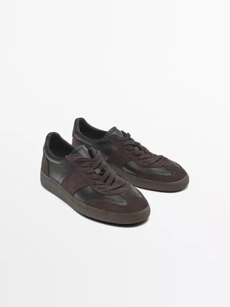 

MD Women's Sport Sneakers Trainer Flat Bot Anti-slip Running oes Patchwork Laces Casual oes Glue Adhesive oes