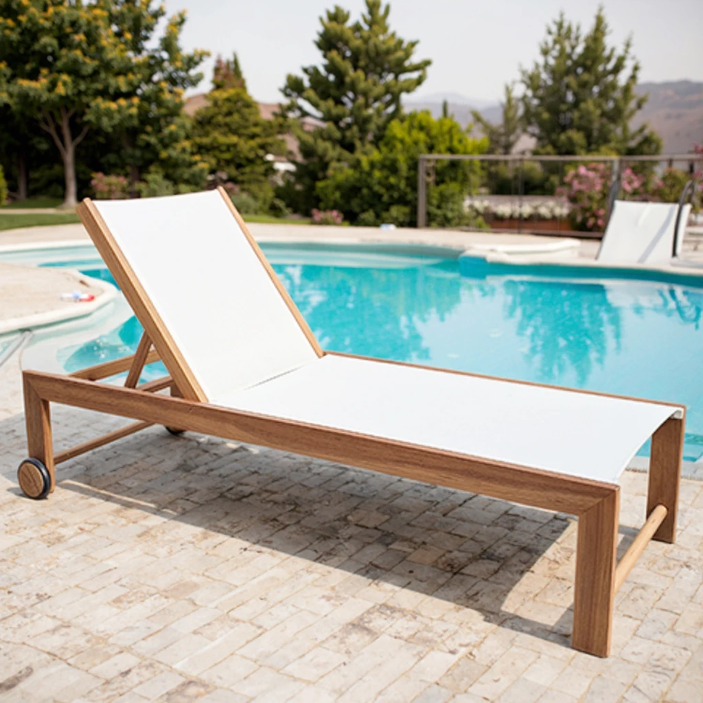 Luxury Wooden Outdoor Sun Lounger Poolside Recliner Day Beds Garden Patio Sunbed & Beach Chairs Waterproofpromote sales