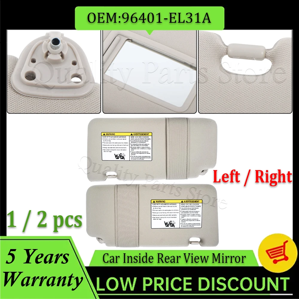 

Автомобильный солнцезащитный козырек для Nissan Versa 2007-2012 для Nissan Tiida 2004-2012, левый + правый солнцезащитный козырек 96401-EL31A 96400-EM31A