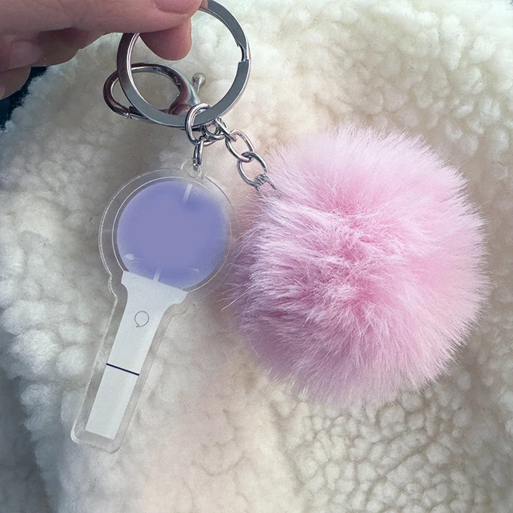 KPOP RIIZE IU TWS (G)I-DLE Support Light keychain Fur Ball Pendant WonYoung NINGNING YeonJun WooYoung Bag Accessories Fans Gifts