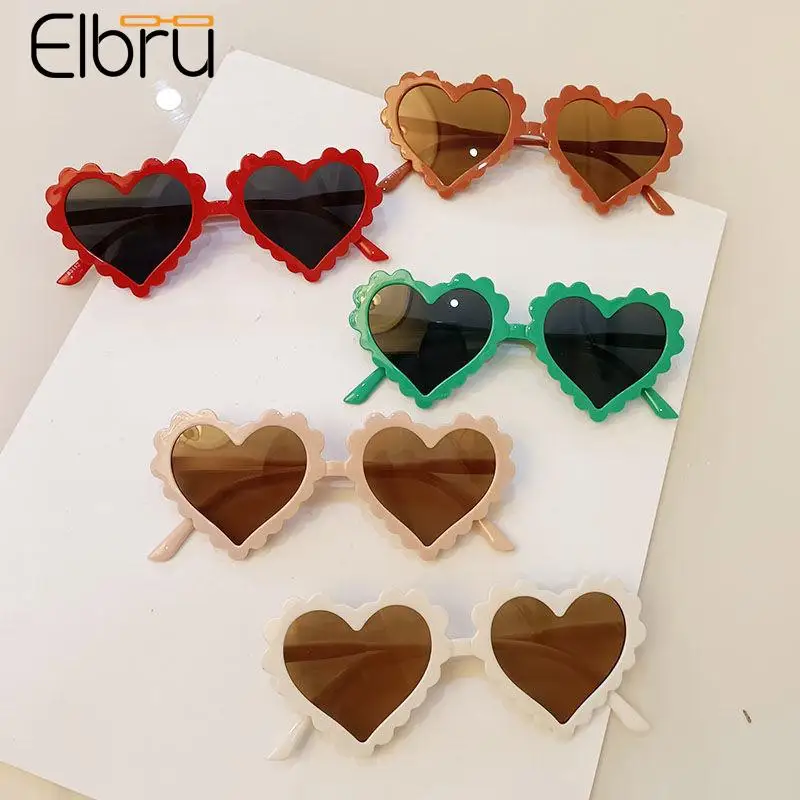 

Elbru солнцезащитные очки в форме сердца для девочек и мальчиков, милые Солнцезащитные очки UV400, солнцезащитные очки для детей