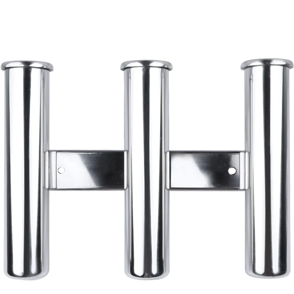 3 tube Fishing Rod Holder for Boat, Vertical Wall Mounted Fishing Rod Rack, Stainless Steel Rod Holder for Marine Boat