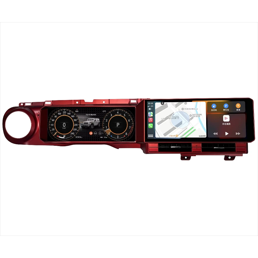 Android14 New Upgrade Dual Screen Multimedia Radio LCD Dashboard Digital Cluster Carplay For Jeep Wrangler JL 2018-2023