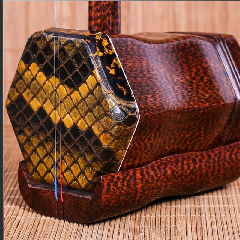 

Chinese Two Strings Violin Professional Erhu, Snakewood Urheen , Come with Bow, Case and Accessories Musical Instrument