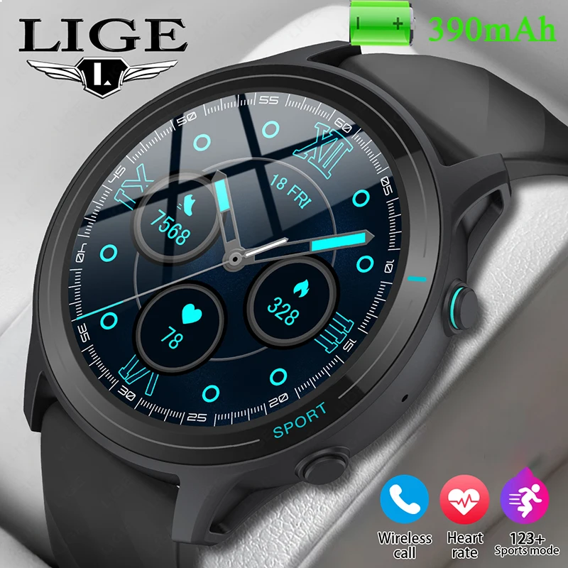 

LIGE Fashion Smart Watch Men Breath Training Bluetooth Call Blood Oxygen Monitor Reloj Waterproof Sport Tracker Smartwatch 2024