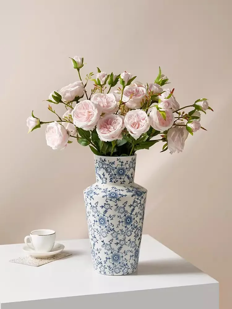 Imagem -06 - Vasos Cerâmicos Estilo Chinês Porcelana Azul e Branca Novo Estilo Chinês Água Retrô Flores em Brotamento Arranjo Floral