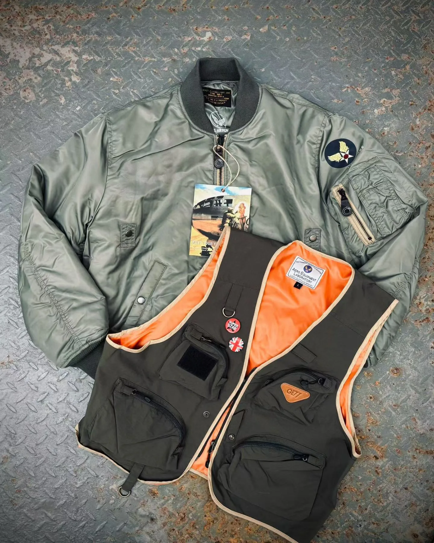 BUZZ RICKEONE X GETT two-piece MA1 flight suit cotton jacket